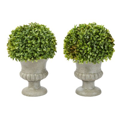 Nature Spring Set of 2 Potted Artificial Greenery Topiaries