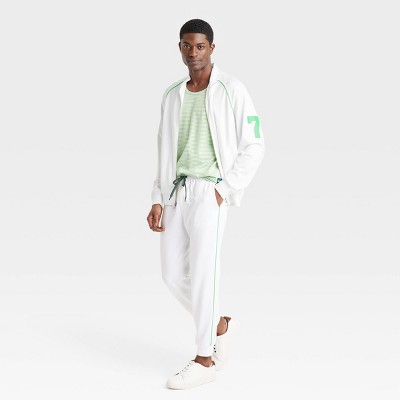 Houston White Adult Lightweight Tricot Piping Bomber Jacket