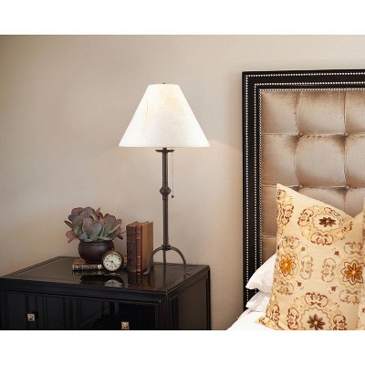 Matte Black Iron Tripod Table Lamp with Pull Chain