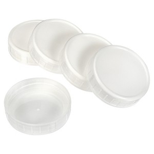 Unique Bargains Regular Mouth Plastic Mason Jar Lids with Silicone Sealing Ring 24 Pcs - 1 of 4
