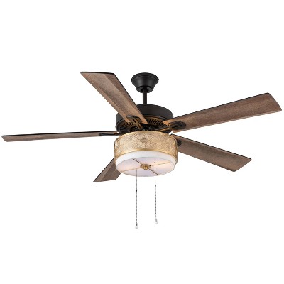 52" 5-Blade LED Transitional Lighted Ceiling Fan Gold - River of Goods