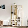 Corner Coat Stand, Metal Corner Coat Rack with 6 Double Hooks/Storage Shelf/Shoe Rack,Space-Saving, Industrial Design for Hallway, Living Room,Office - 4 of 4