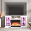 GustoWave TV Stand with Fireplace,59 Inch Fireplace TV Stand for 65" TVs, Farmhouse Media Console with Glass Door Storage, Adjustable Flame,White - 3 of 4