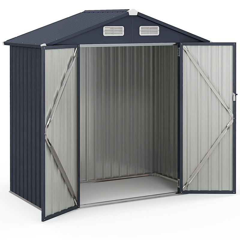 Costway 6.3' x 3.5' Outdoor Storage Shed with 4 Vents Lockable Doors Waterproof & Windproof, 1 of 9