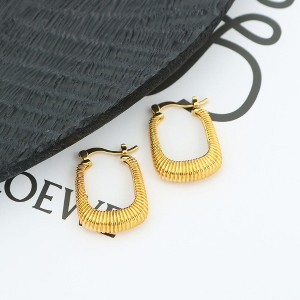 RMZ GOLD NYC 14K Gold Cute Wavy Pattern Hoop Earring - 1 of 4