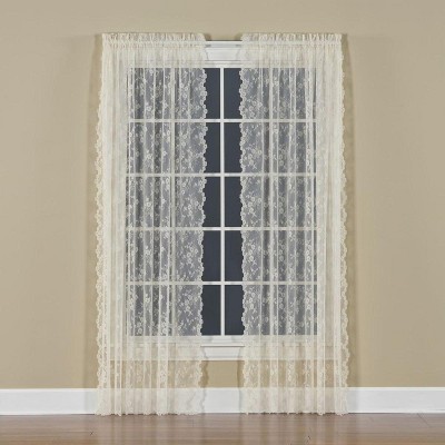 Saturday Knight Ltd Petite Fleur Collection High Quality And Lace Fresh Flowers Window Panel - Ivory