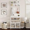 Garvee Coat Rack Shoe Storage 72.8in Hall Tree with Doors Narrow Coat Tree Shoe Shelf Organizer with 7 Hooks for Entryway Bedroom and Mudroom,White - 4 of 4
