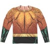Men's Jla Aquaman Rebirth Uniform (Front Back Print) Long Sleeve Costume T-Shirt - 3 of 4