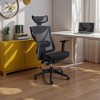 Dsvimoy Task and Office Chair Big and Tall Office Chair with Adjustable Lumbar and Slide Seats for Office, Black, 27.95"*25.98"*17.71" - 2 of 4