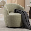 25.60"Chenille Fabric 360° Swivel Accent Armchair Barrel Chair With Black Powder Coating Metal Ring,Yellow - 2 of 4