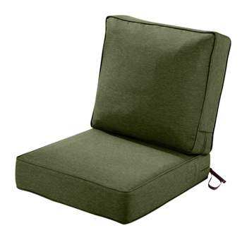 23" x 45" Montlake FadeSafe Patio Lounge Chair Cushion Set Heather Fern Green - Classic Accessories