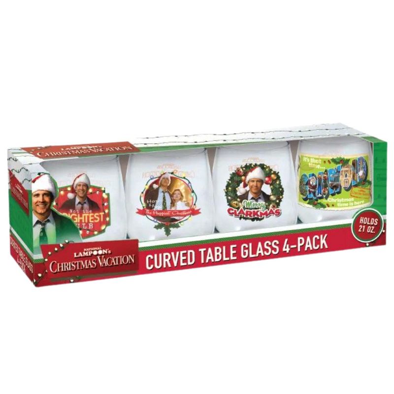 ICUP, Inc. National Lampoon's Christmas Vacation Merry Clarkmas 21oz Stemless Glass 4-Pack, 2 of 7