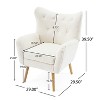 GDFStudio Faschia Indoor Tufted Boucle Club Chair with Oak Legs, White/Dark Brown - 3 of 4