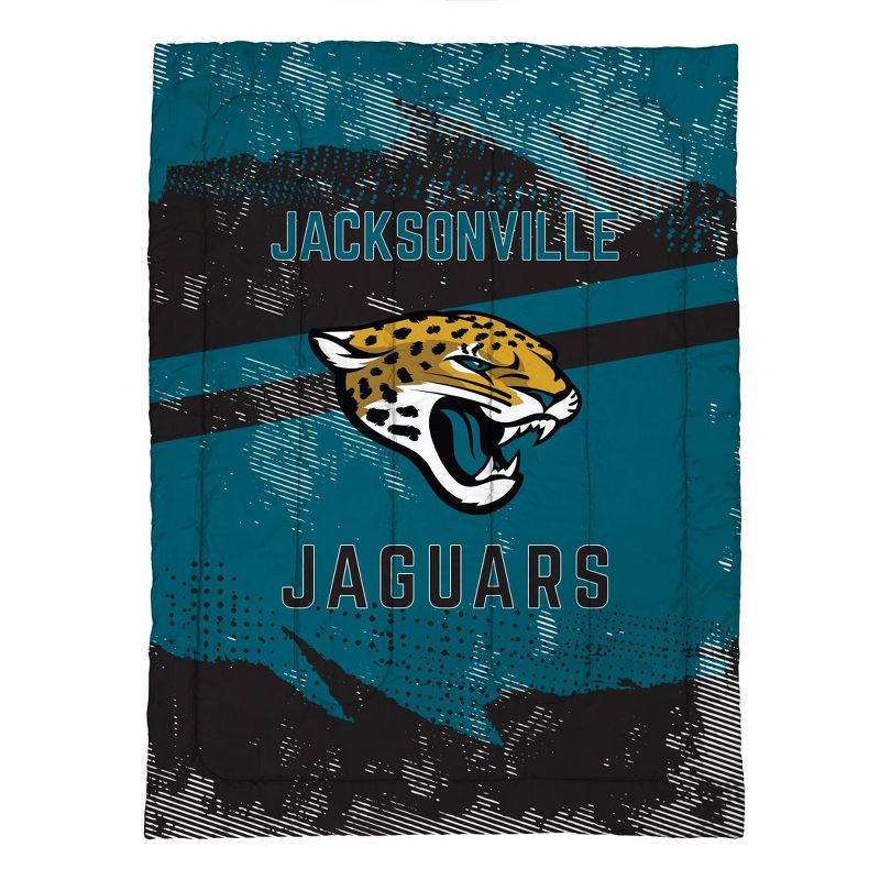 NFL Jacksonville Jaguars Slanted Stripe Twin Bed in a Bag Set - 4pc, 2 of 4