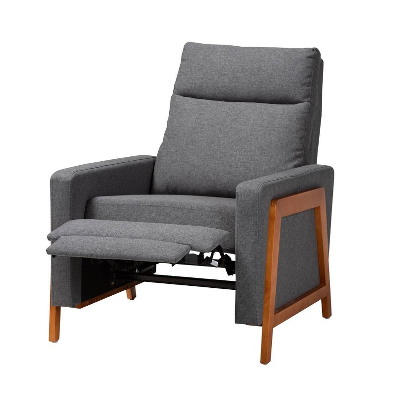 Halstein Mid Century Modern Fabric Upholstered Lounge Chair Gray - Baxton Studio, 4 of 17