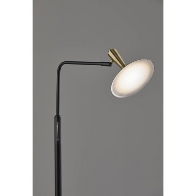 Mid-Century Modern Matte Black LED Floor Lamp with Touch Smart Switch