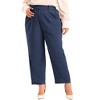 Agnes Orinda Women's Plus Size Business Work Elastic Waisted Long Straight with Pocket Suit Pants - 2 of 4