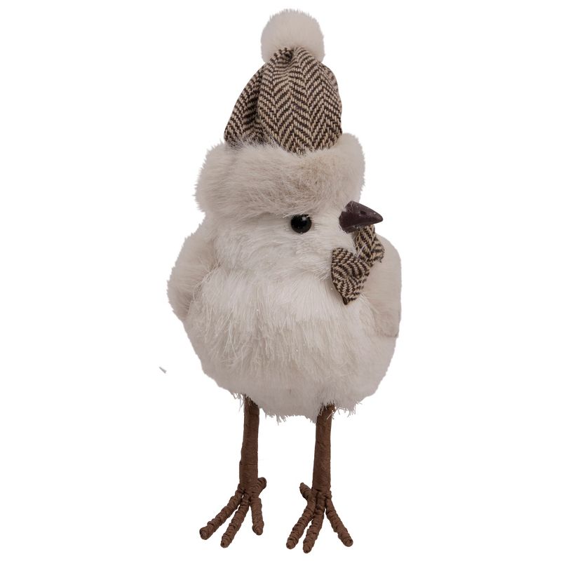 Northlight 10" Standing Glittered Bird with Winter Hat Christmas Figure, 4 of 6