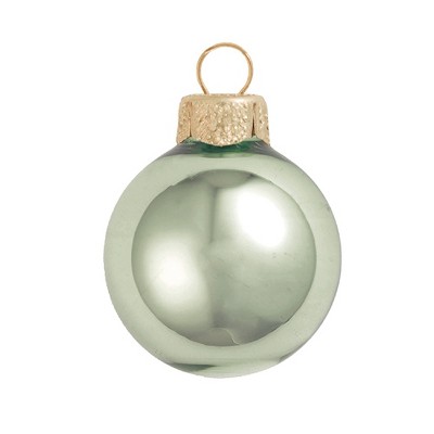 Northlight 28ct Shiny Glass Ball Christmas Ornament Set 2" - Shale Green