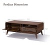 LuxenHome Mid-Century Modern Coffee Table with Storage, 47" Live Edge Columbia Walnut Engineered Wood Boho Center Accent Table Brown - 2 of 4