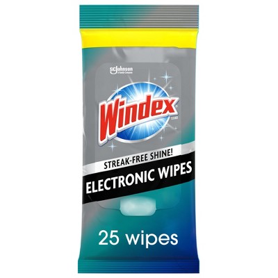 Windex Fresh Scent Glass and Surface Pre-Moistened Wipes Crystal Rain - 25ct