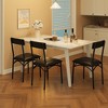 Coucheta Dining Chairs Set of 4: Faux Leather Upholstered with High Backrest & Metal Legs - Compact Kitchen Chairs for Small Spaces, Black - 2 of 4