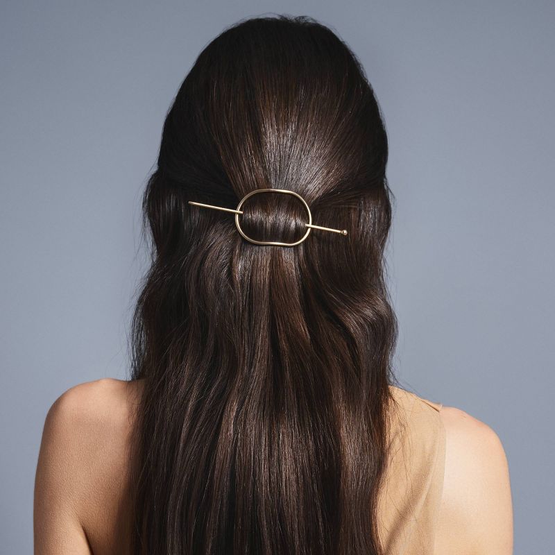 The Hair Edit Hoop &#38; Pin Barrette - Soft Gold, 4 of 8