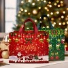 Wrapables Christmas Gift Bags with Handles, Non-Woven Reusable Holiday Totes for Gift Wrap, Parties, Favors and Treats (Set of 8), Blue Night - 4 of 4