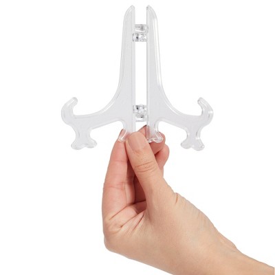 Clear Plastic Mini Easels for Photos and Cards, 4-Inch, 24 Pack