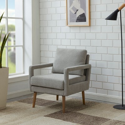 Okak Modern Mid-Century Accent Chairs, 2pcs with Wood Legs, Soft Cushion for Living Room and Bedroom