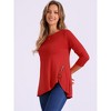Allegra K Women's 3/4 Sleeve Round Neck Button Decor Casual Stretchy Tunic Tops - 2 of 4