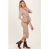 Pinkblush Taupe Ribbed Long Sleeve Maternity Wrap Dress - 3 of 4