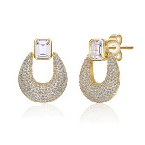 Guili Modern 14k Gold Plated Puffed U-Shaped Front-Facing Dangle Earrings Ð Sleek, Stylish Jewelry with a Bold and Trendy Design - 1 of 3