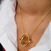 Harry Potter Hermione Time Travel Magical Hourglass Rotating Gold Plated Necklace, 22" - 3 of 4