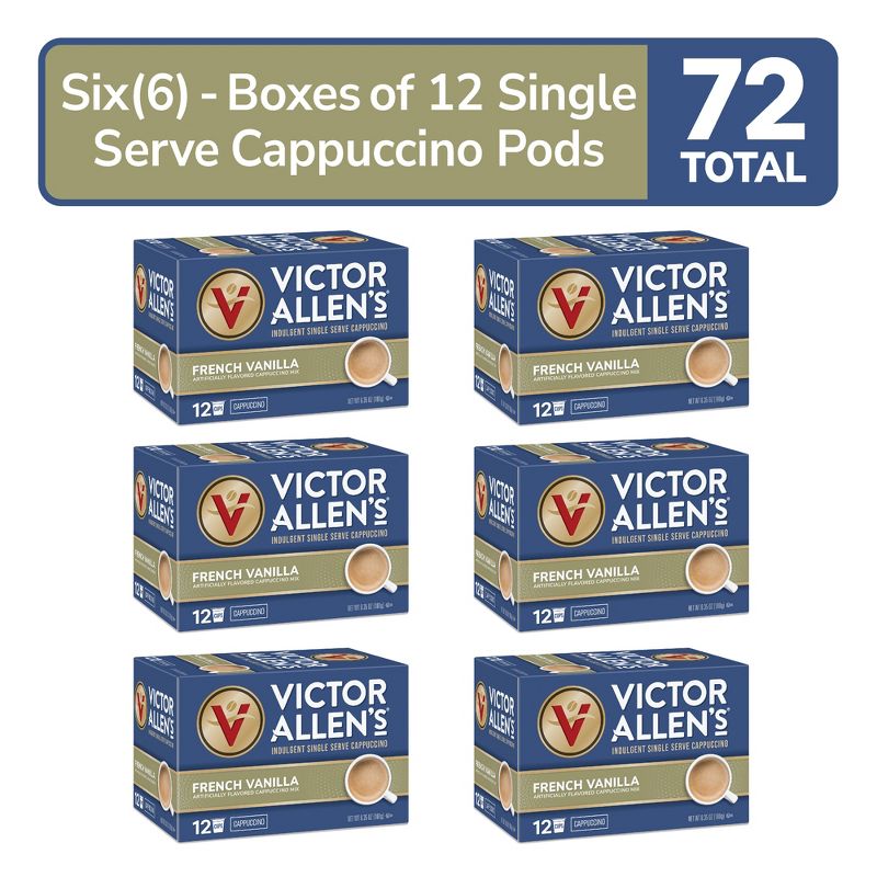 Victor Allen's Coffee French Vanilla Flavored Cappuccino Cups, 72 Ct, 1 of 12