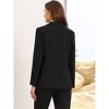 Allegra K Women Notched Lapel Single Breasted Long Sleeve Flap Pocket Straight Lined Business Casual Suit Jacket Blazer - 3 of 4