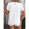 Womens Casual Tops Yoke Front Pleated Shirts with Flutter Sleeve Back Keyhole Short Sleeve Blouse Summer Tops - 2 of 4