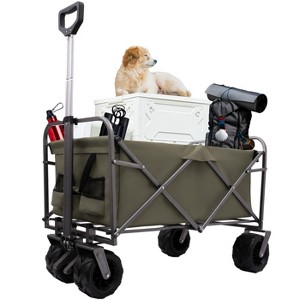 Folding Wagon, Heavy Duty Utility Beach Wagon Cart for Sand - 1 of 4
