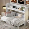 GDFStudio Stuart Wood Twin XL Size Desk Murphy Bed with LED Light and USB Charging Station - 2 of 4