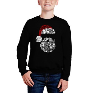 LA Pop Art Santa Pics - Boy's Word Art Crewneck Sweatshirt - 1 of 4