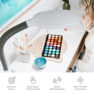 ArcFlex 20" Adjustable White LED Floor Lamp with Touch Control