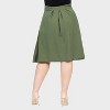 24seven Comfort Aapparel Womens Plus Pleated Elastic Waist Knee Length Pocket Skirt - 3 of 4