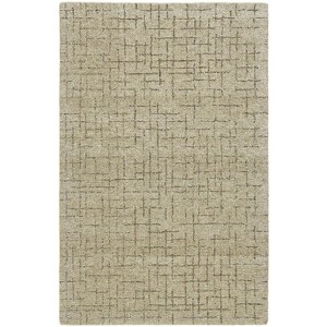 5' X 8' Tan and  Wool Geometric Hand Tufted Area Rug - 1 of 4