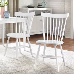 Set of 2 Venice High Back Contemporary Windsor Dining  Chairs White - Buylateral