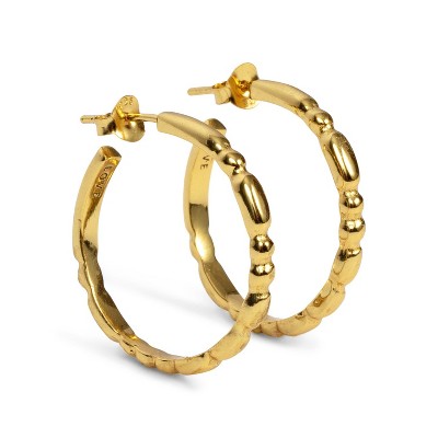 14k Gold Plated Earrings Morse Code Patterned: LOVE | ETHICGOODS