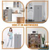 50 inch LED Kitchen Pantry Storage Cabinet with Adjustable Shelves and Door Racks, Freestanding for Small Spaces - 4 of 4