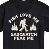 Men's - Instant Message - Fish Love Me, Sasquatch Fear Me Short Sleeve Graphic T-Shirt - 2 of 4