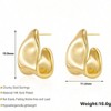 Chunky Gold Stud Earrings, Hypoallergenic, Statement for Women Fashionable and Lightweight - 3 of 4