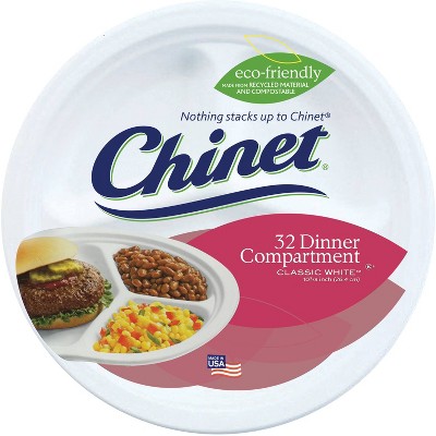 Chinet Classic White Compartment Plate - 32ct