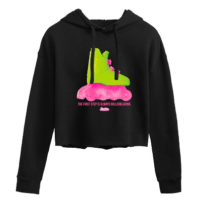 Women's - Barbie - Rollerblading Barbie the Movie Cropped Graphic Hoodie